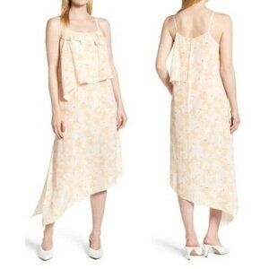 NEW Lewit Yellow Impala Spencer Asymmetrical Midi Dress Sz. 16